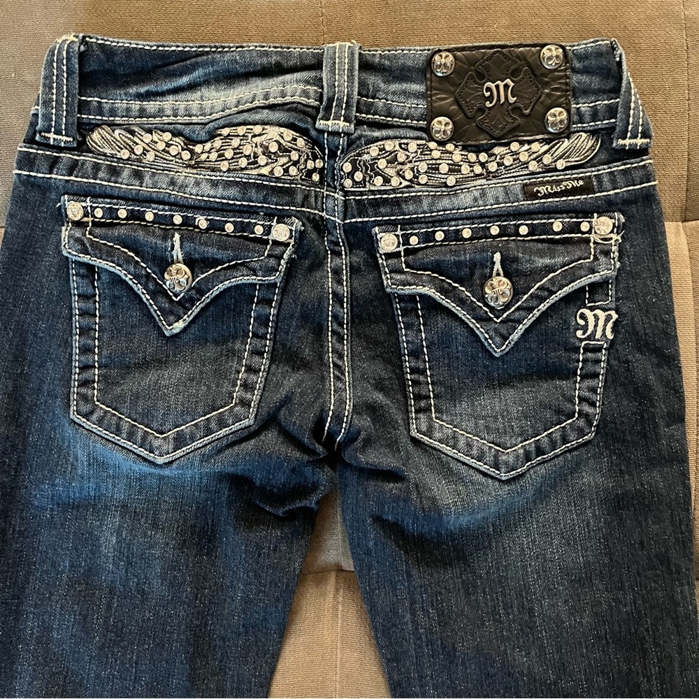 Miss Me size 26 rhinestone embellished boot cut jeans